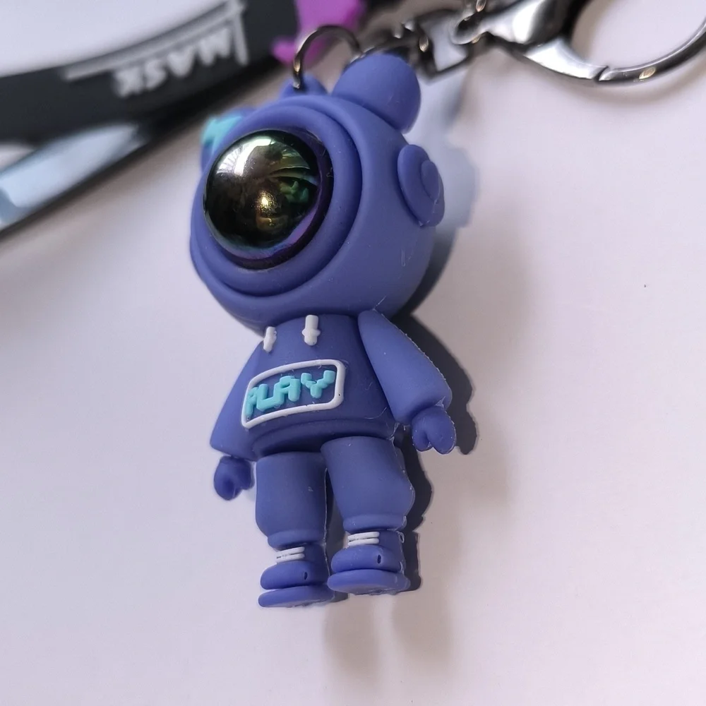 Spaceman Purple Rubber Keychain/ Bag Charm